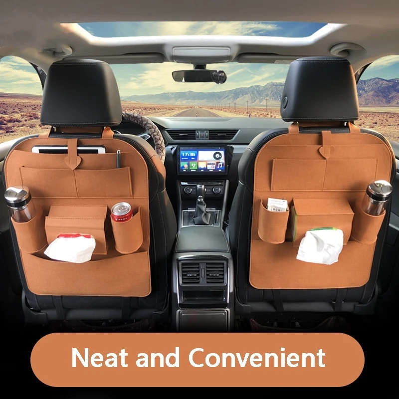 Thicken Felt Cloth Car Seat Back Storage Bag