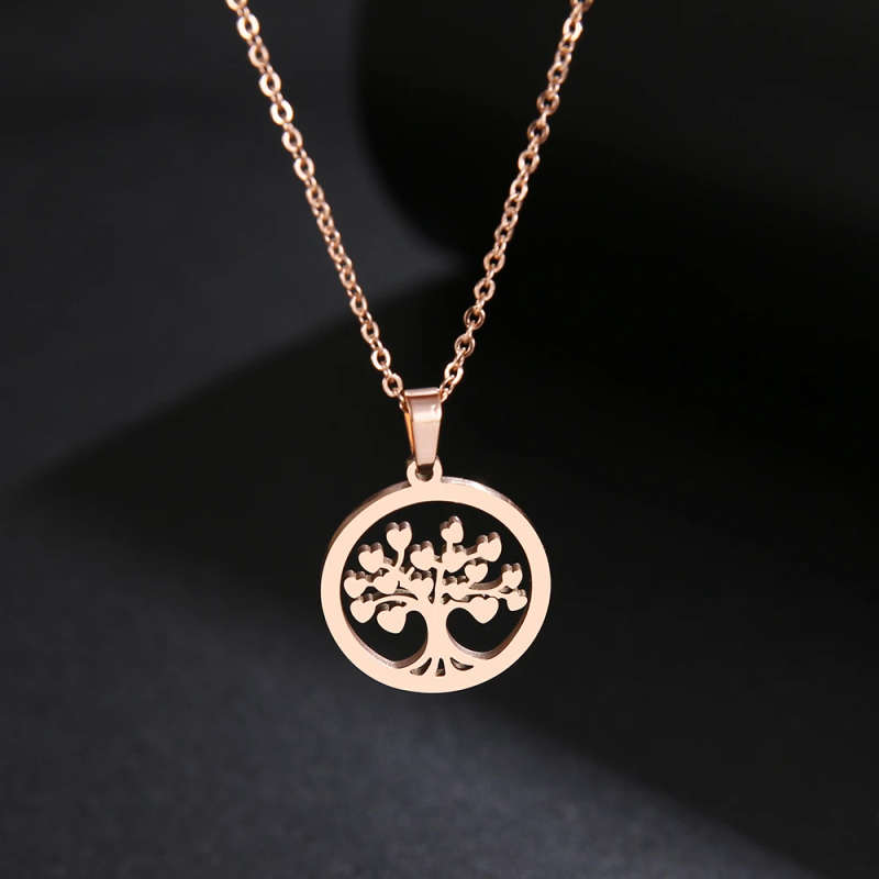 Retail Price R 899 / Genuine Stainless Steel Heart Tree Necklace - Rose Gold