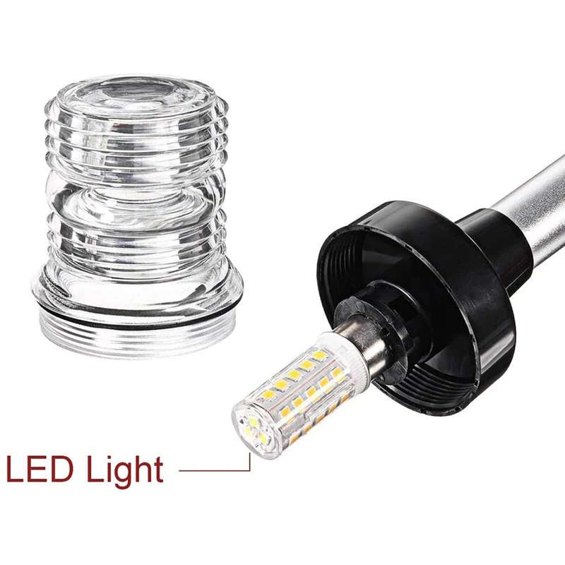 8 Inch Fold Down LED Navigation Light 360 Degree Sailing Signal Lamp for Yacht Boat