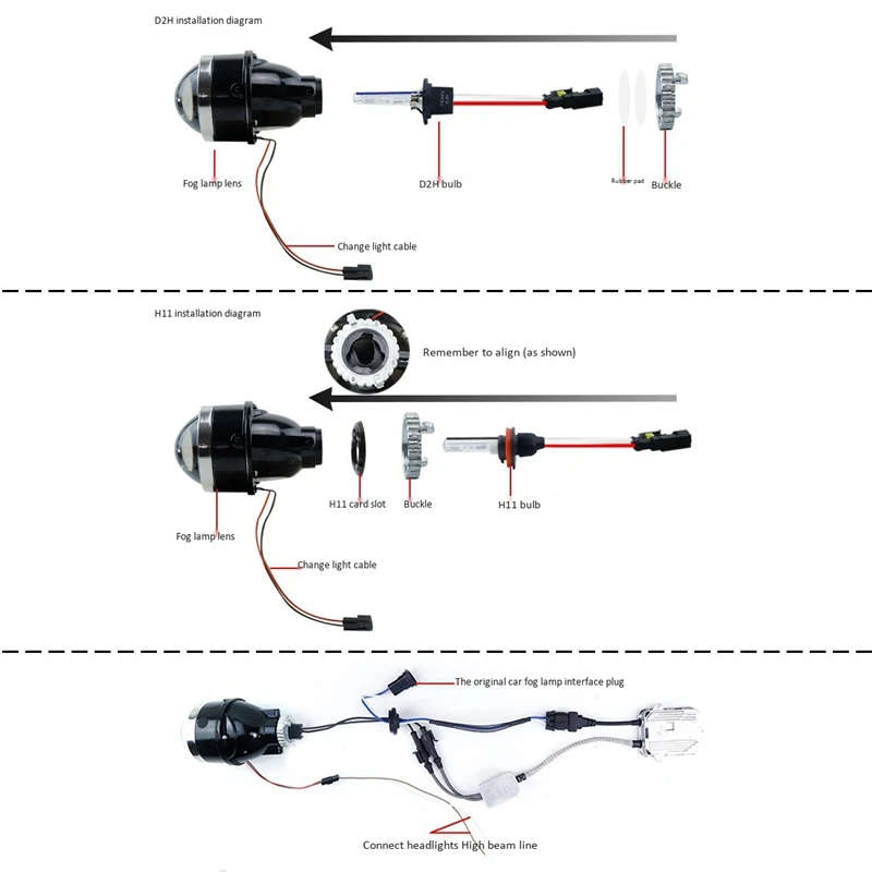 3.0 Inch Fog Light Projector Lens 12000LM Bi-Xenon HID Fog Lamp for Toyota Corolla Yaris Avensis