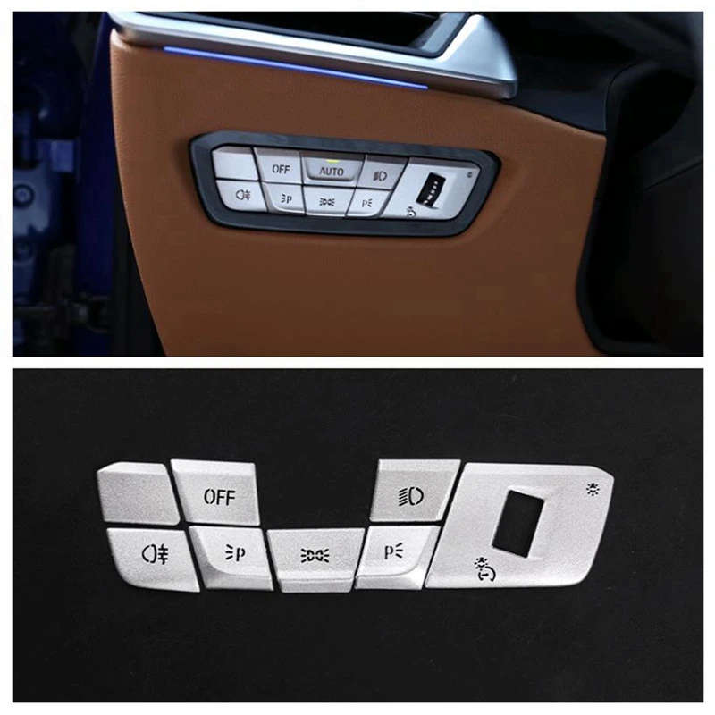Aluminum Alloy Headlight Switch Button Sticker Decoration Cover Trim Patch for Toyota GR Supra A90