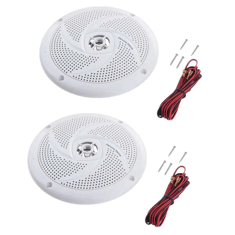 2Pcs Yacht Waterproof Round Speaker System for Car RV Boat Sound Speaker Horn