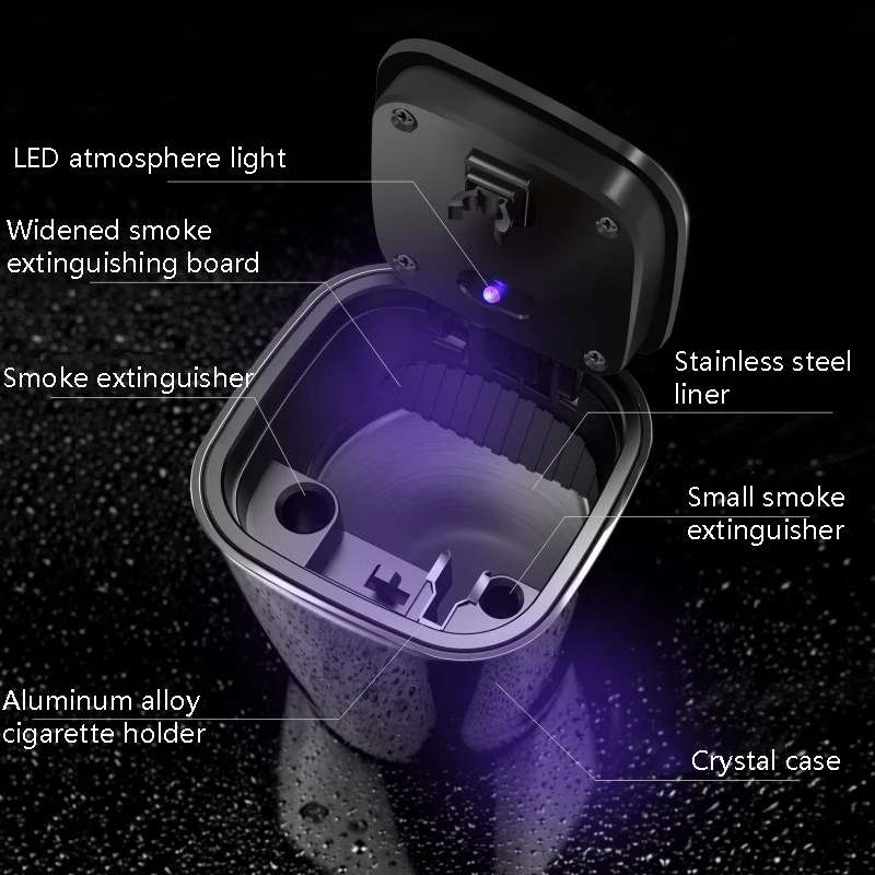 Car Loaded Ashtray with LED ambient light Automotive Supplies