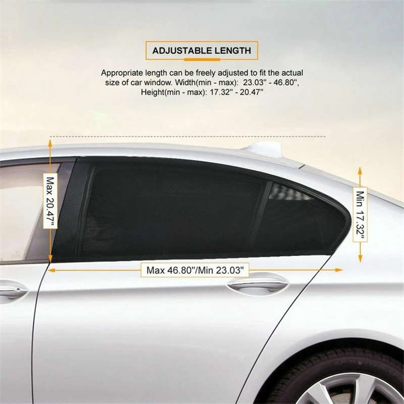 Auto Car Window Mesh Shield Sunshade Visor Net Mosquito Repellent UV Protection Window Covers