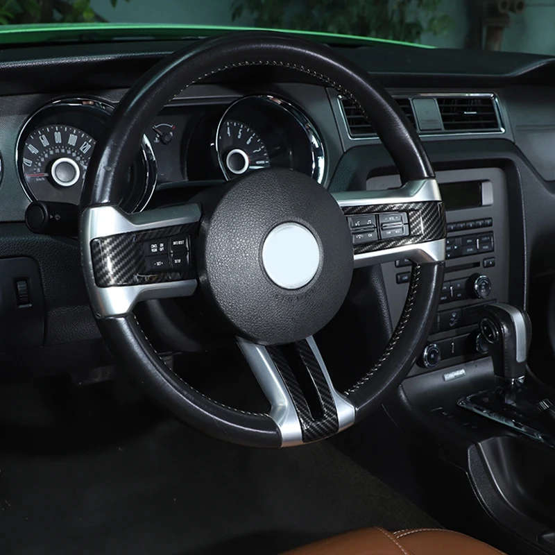 Steering Wheel Cover Decorative Trim Kit Sticker ABS for Ford Mustang 2009 2010 2011 2012 2013