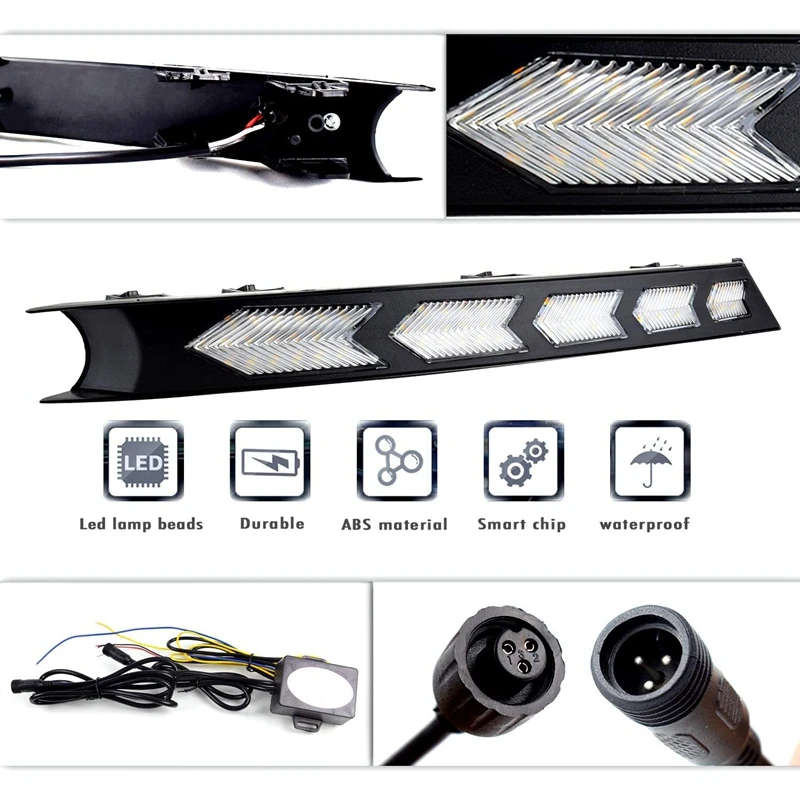 White/Amber Dynamic LED Daytime Running Lights, for Mazda CX-5 CX5 2017-21 Turn Signal Lamp