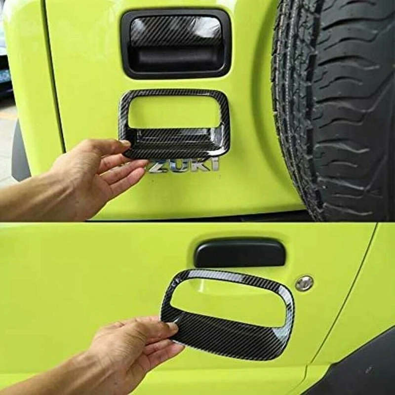 Door Handle Shell Outer Door Handle Decoration Cover ABS Carbon Fiber Grain for -Suzuki-Jimny