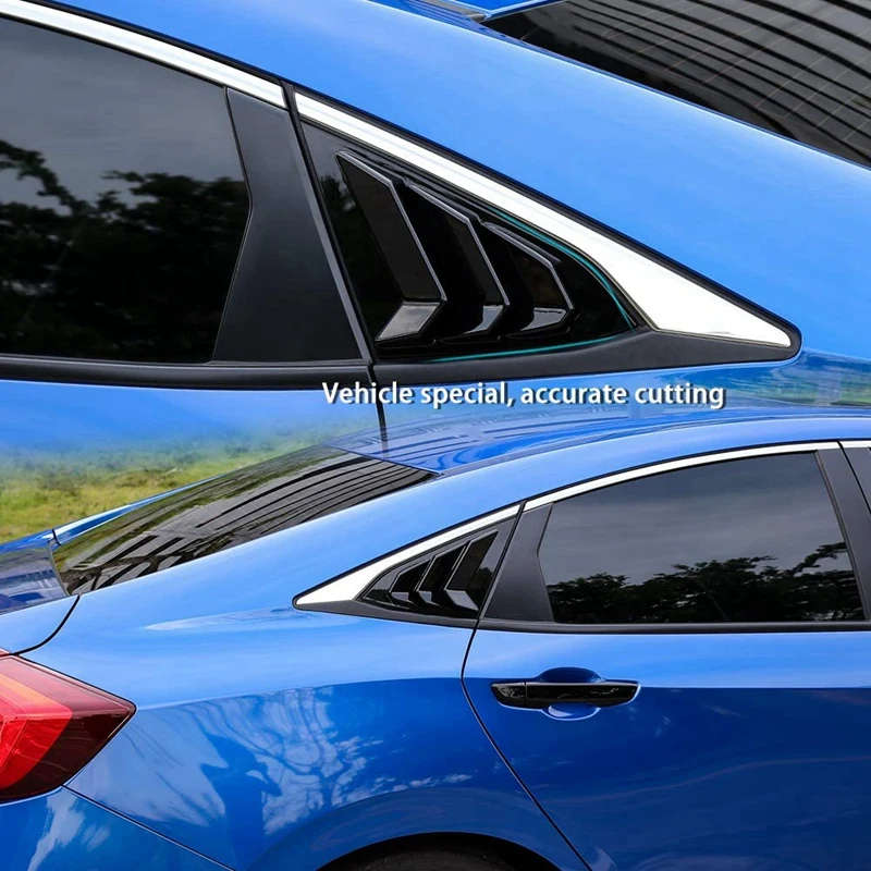 Racing Style Car Rear Side Window Louvers Cover Blinds Scoop Air Vent Cover Trim for Honda Civic