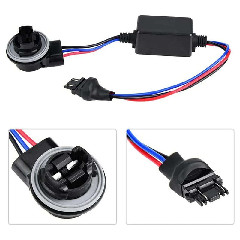 2PCS 3157 3157-B Car LED Headlight Decoder Resistor Harness Anti-Flicker Decoder Failure Decoder