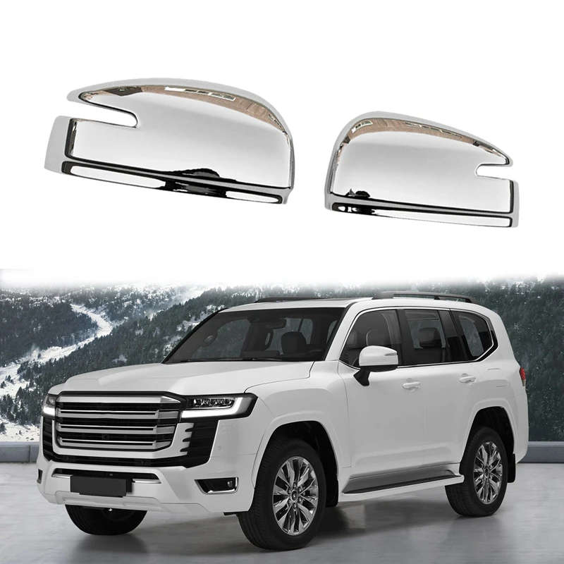 Car Chrome Rear View Rearview Side Glass Mirror Cover Trim Frame Side Mirror Caps For 2022+ Toyota