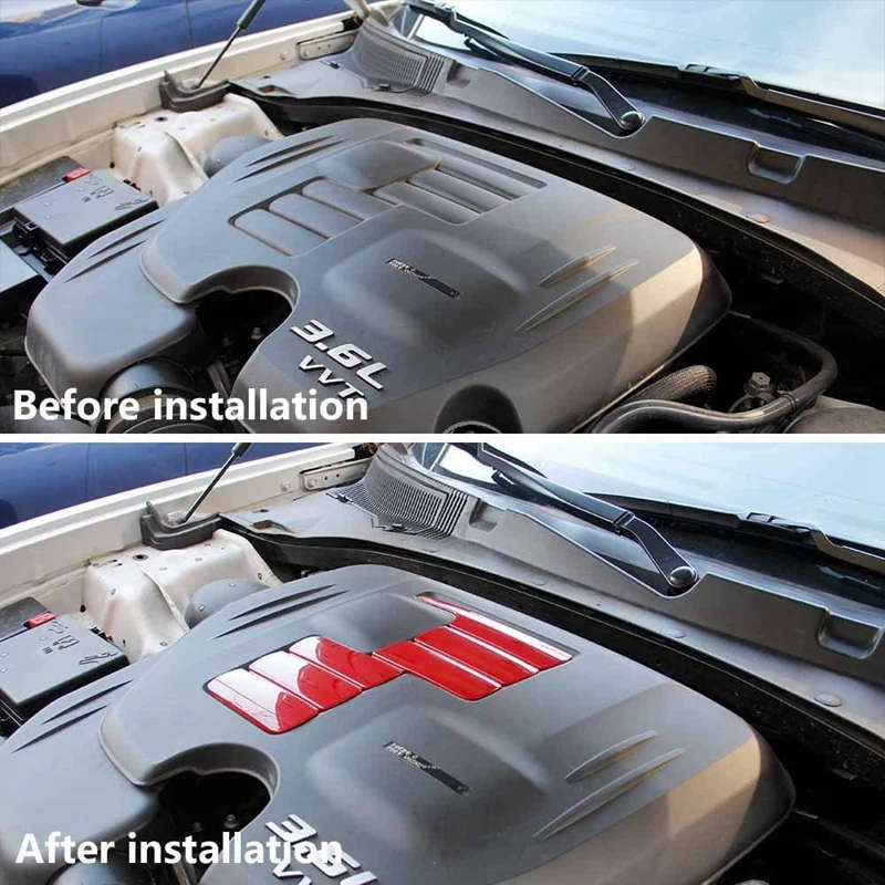 Aluminium Alloy Engine Shroud Oil Cap Radiator Cover Trim for Dodge Challenger Charger 2011-2021