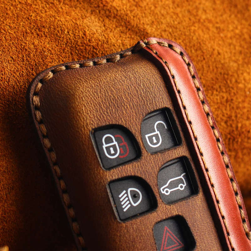 Car Key For Case Keychain Key Bag For Land Rover Range Rover Evoque Discovery Leather Key Cover