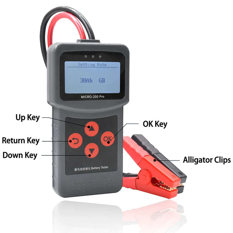 Micro-200Pro 12V 24V Car Battery Tester Diagnostic Tool Digital Alternator Tester