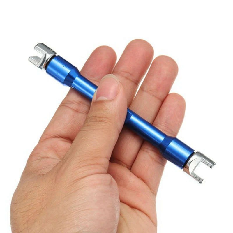 1 Set Blue Motorcycle Spoke Wrench and 10 Pieces Hardened Tips 5.0-6.8 for Most Motorbikes