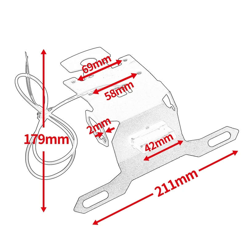 Motorcycle Rear Fender License Plate Frame Modified License Plate Frame for Yamaha MT15 2019 2020-21