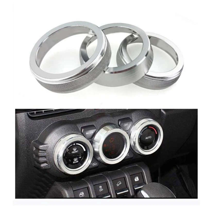 For Suzuki JIMNY 2018-2021 Car Air Conditioning AC Knob Cover Trim Volume Decoration Ring
