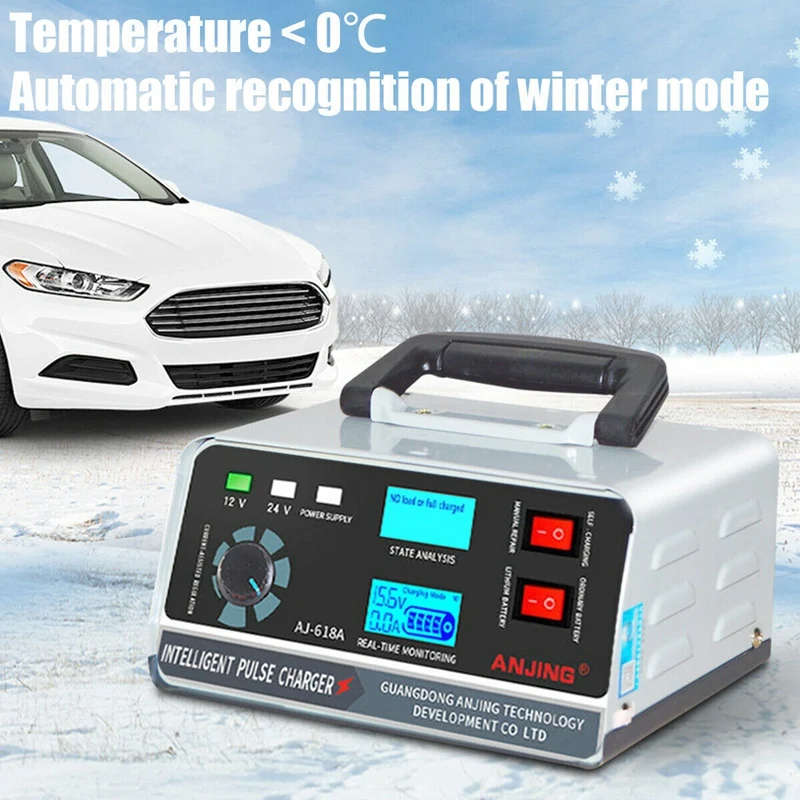 400W 30A 12V/24V Automatic Car Battery Charger Smart Pulse Repair Boat Trickle Eu Plug