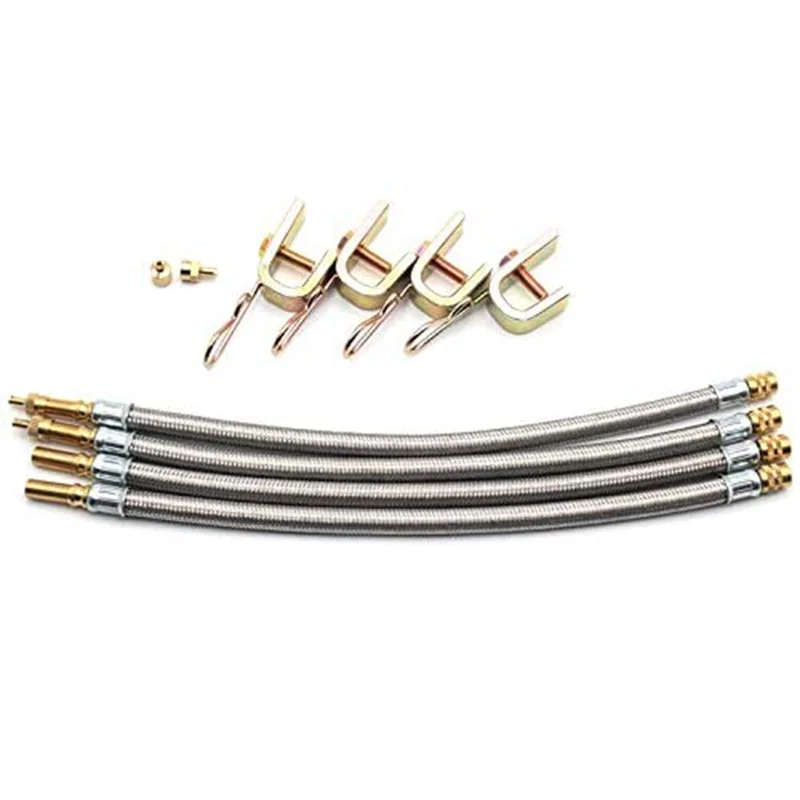 4Pcs 12 Inch Flexible Valve Stem Extenders Stainless Steel Tyre Tire Valve Stem Extension Adaptors