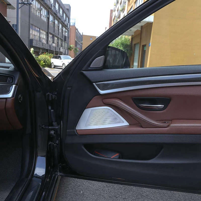 Car Door Stereo Speaker Cover Trim For Bmw 5 Series F10 520 525Li 528 2011-2016 Aluminum Alloy