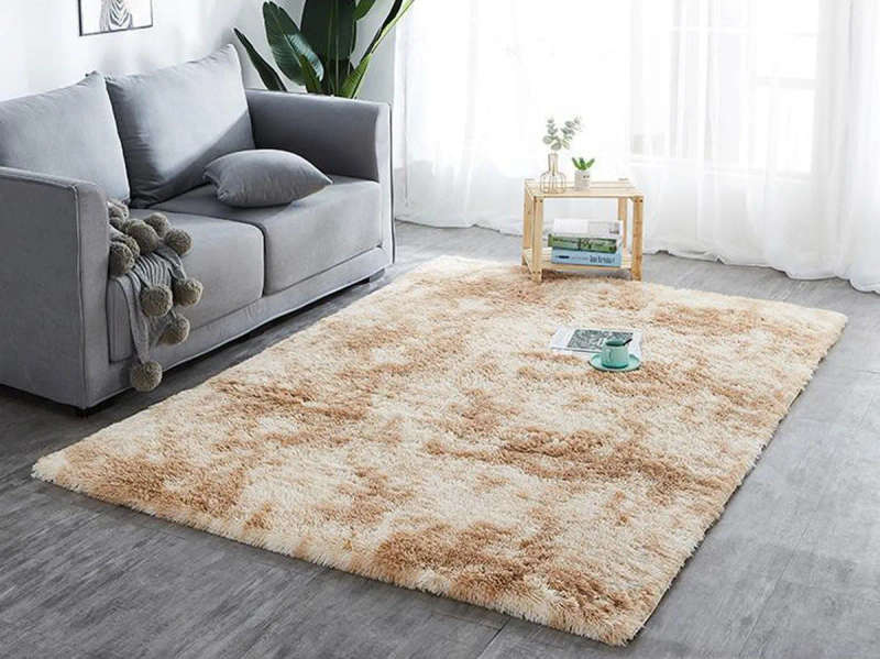 Large Premium Fluffy Carpet/Rug 150X200CM -Light Brown Mix