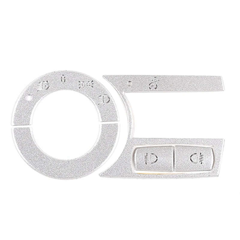 5Pcs Car Headlight Switch Trim Sticker Headlight Switch Button Cover for BMW- X3 2006-2010