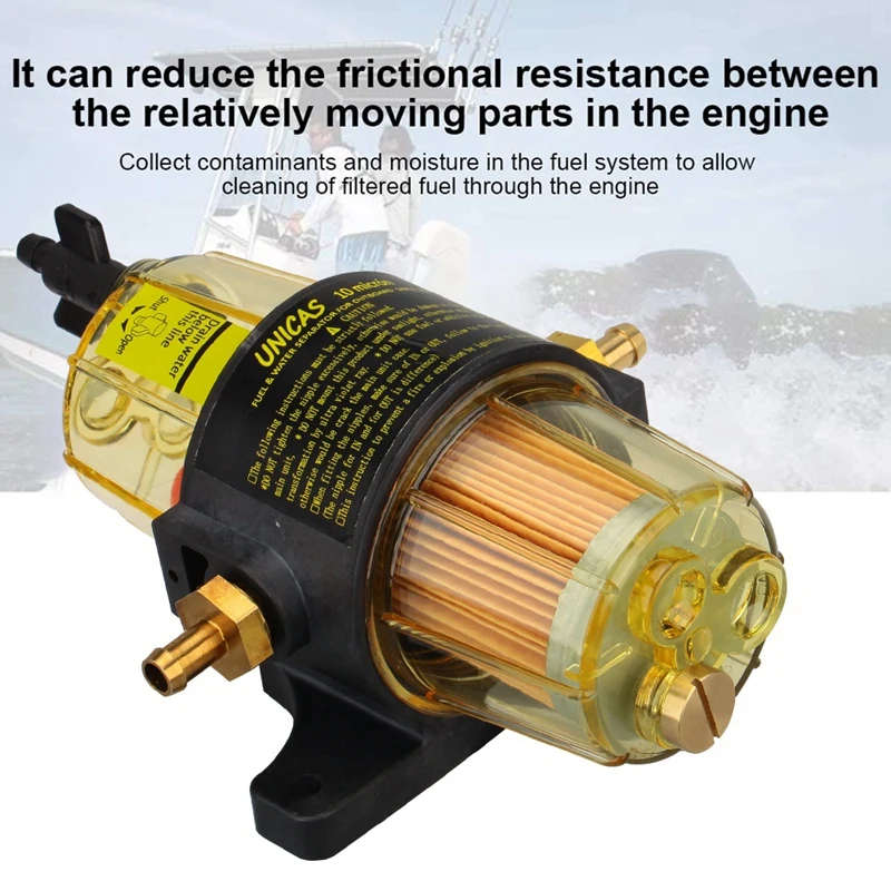 UF-10K Fuel Filter Fuel-Water Separator Assembly with Wrench for Yamaha Suzuki Tohatsu Mercury