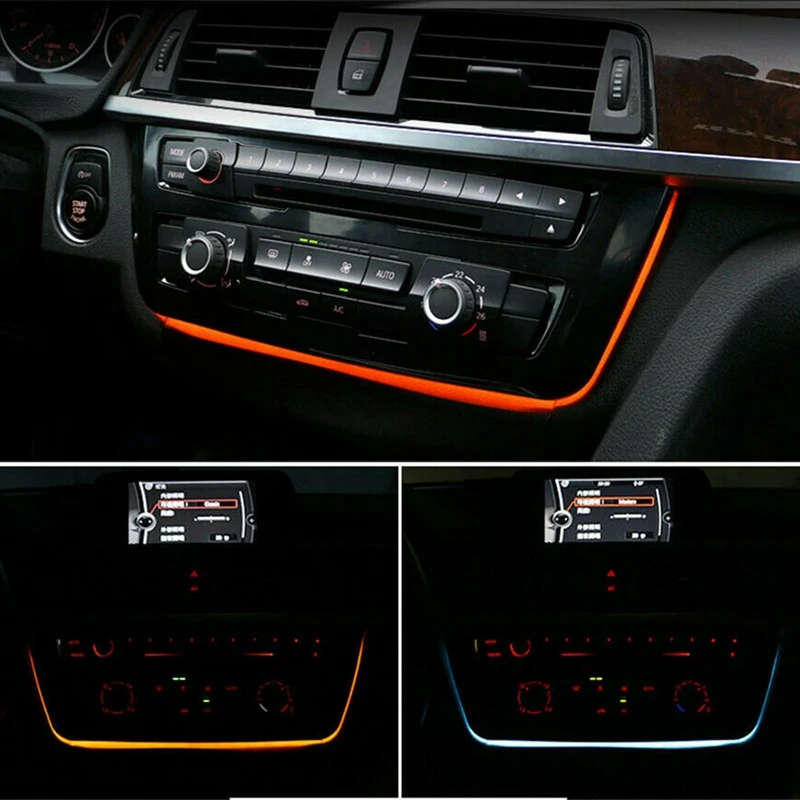 for -BMW 3 4 Series F30 F31 F34 F82 M3 M4 Car Center Console AC Radio Panel LED Strip Ambient Light