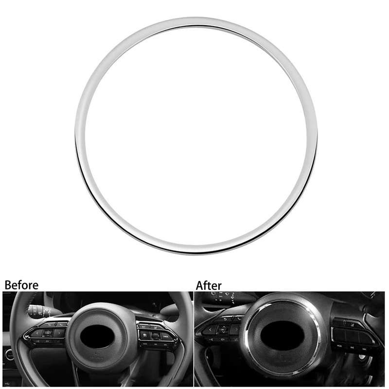 Car Chrome Steering Wheel Modified Decoration Ring for Toyota Yaris/Yaris Cross 2020 2021