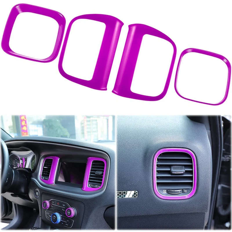 Air Outlet Trim Cover Air Conditioner Center Control AC Panel Vent Trim for 2015-2021 Dodge