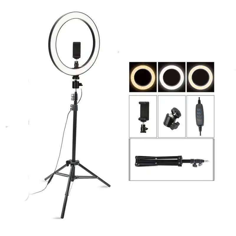 26cm / 10inch LED Selfie Ring Light Dimmable LED Ring Lamp Photo Camera Video Phone Light Ringlight For YouTube Live Fill Light