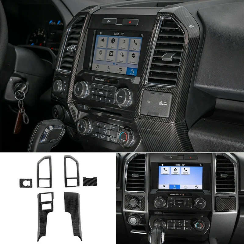 Central Control Cover Frame Vent Trim ABS Accessories for Ford F150 2015 2016 2017 2018 2019 2020