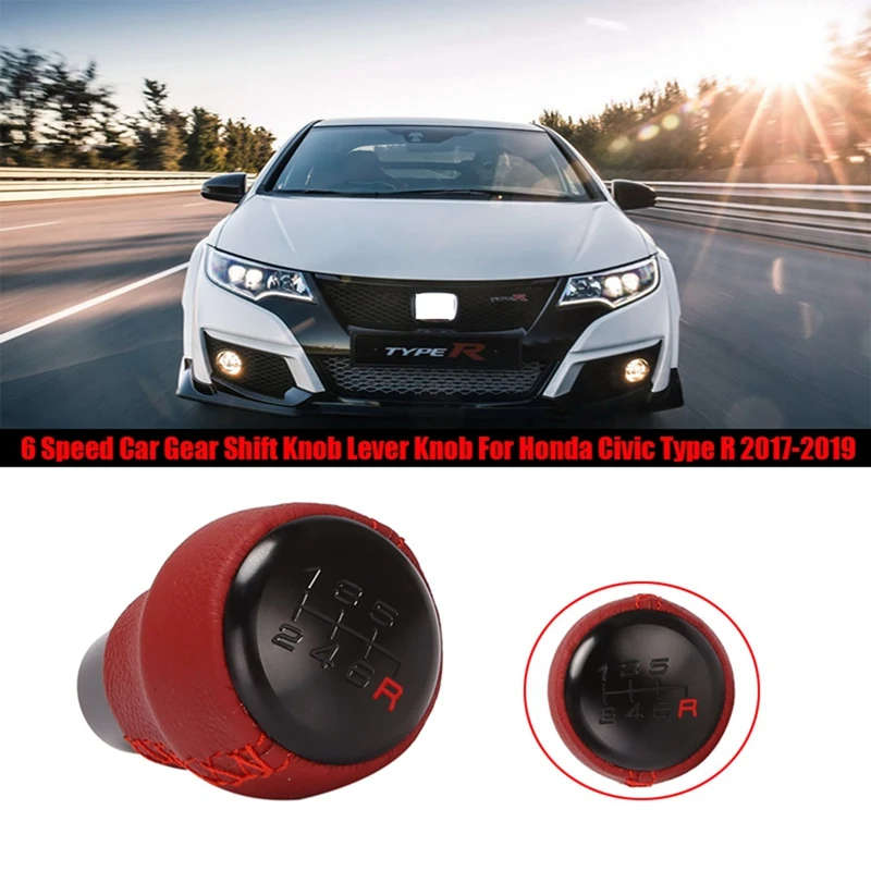 6 Speed MT Car Gear Shift Knob Stick Ball Head Change Lever Knob for Honda Civic Type R 2017-2019
