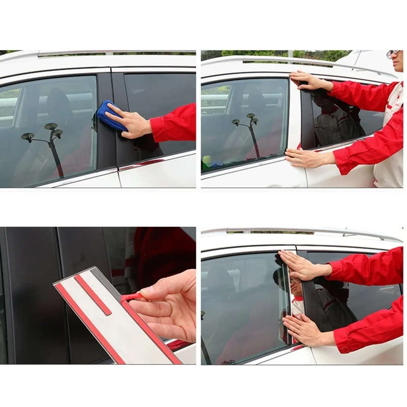 Window Chrome Pillar Post Cover Trim Molding Garnish Accent Stainless Styling for Nissan Qashqai J11