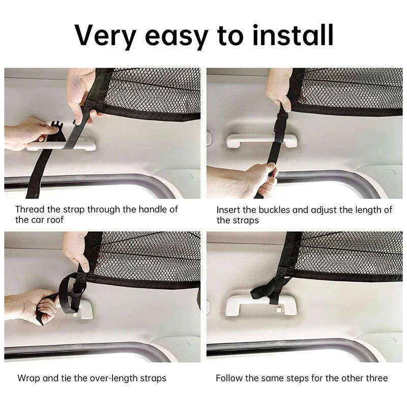 Car Ceiling Storage Net Pocket Roof Interior Cargo Net Bag Car Trunk Storage Pouch Sundries
