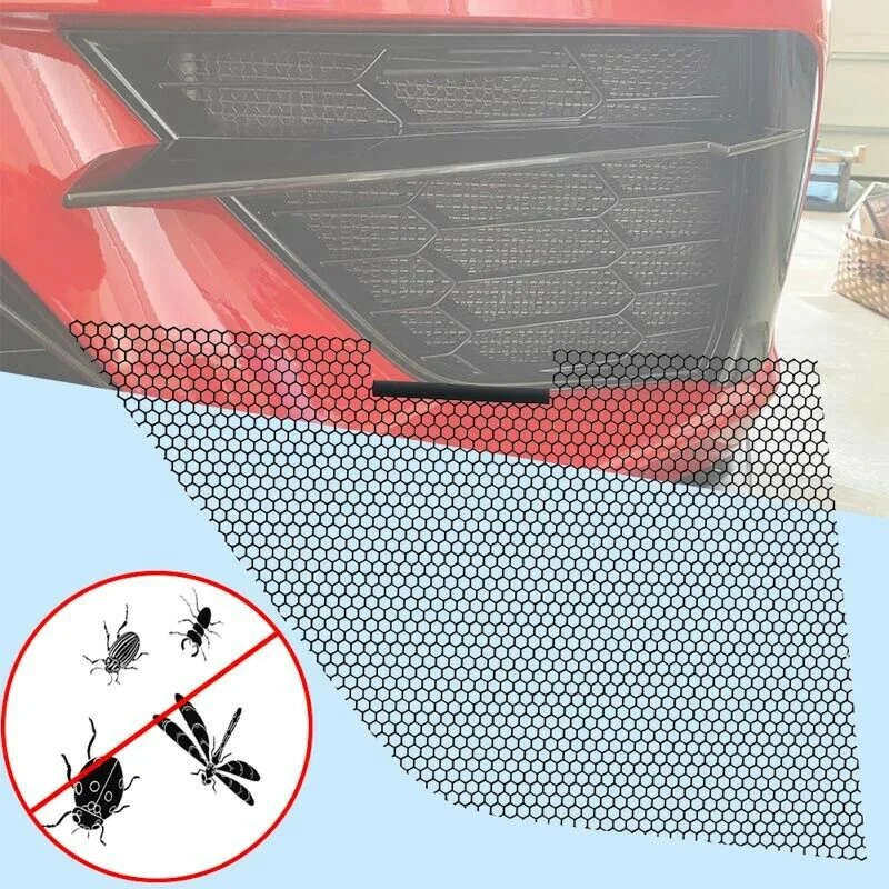 Car Outer Inner Mesh Grill Kit Insect Net Grille for CHEVROTLET CORVETTE C8 RADIATOR 2020-2021