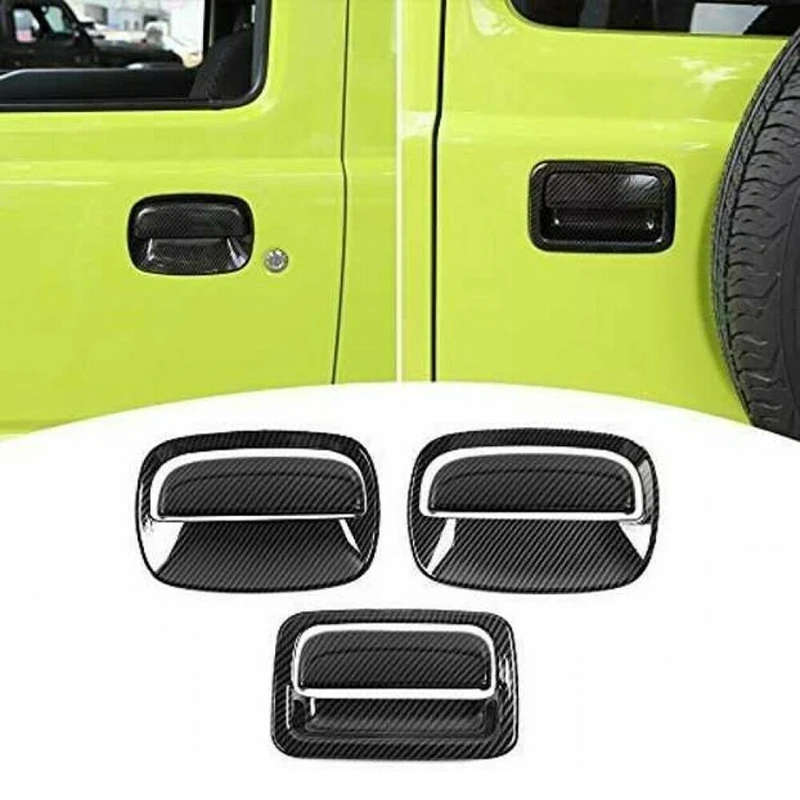 Door Handle Shell Outer Door Handle Decoration Cover ABS Carbon Fiber Grain for -Suzuki-Jimny
