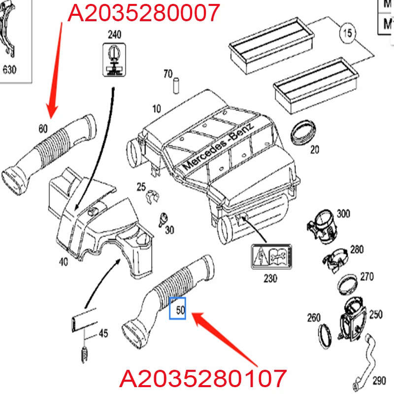 A2035280107 A2035280007 2035280107 2035280007 For Mercedes Benz C 240 320 4MATIC
