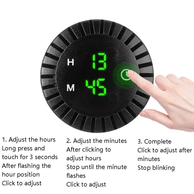 Car Time Display RVs Yachts Truck Ship 12-24V Modification Accessories Red Green Blue Light