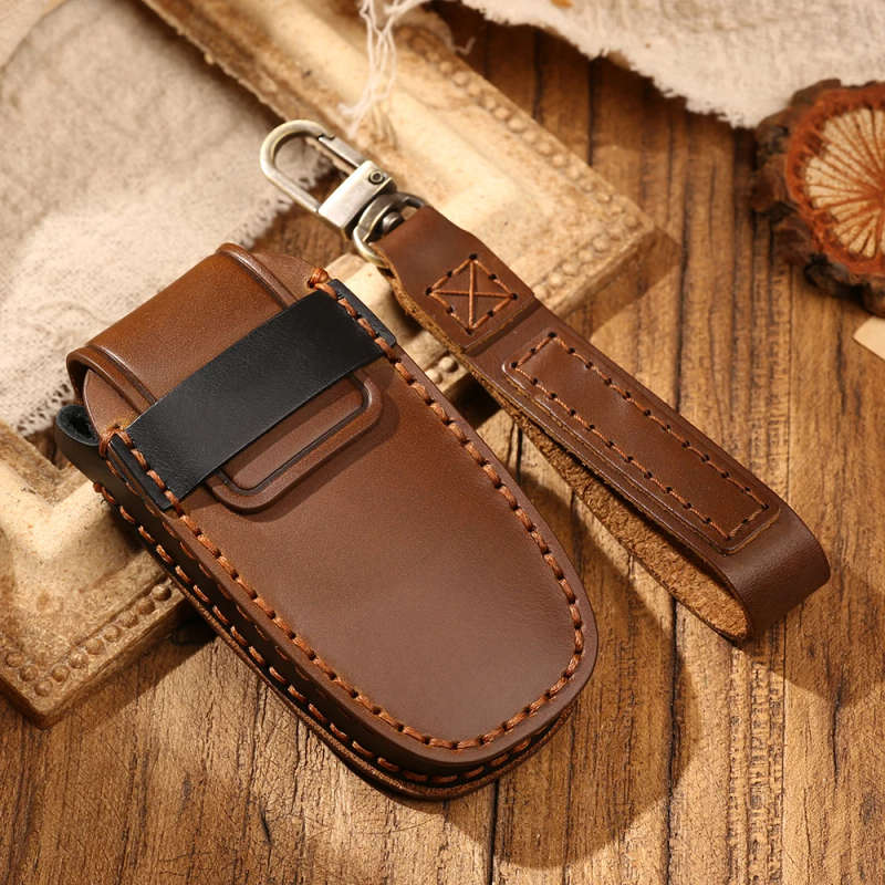 For Audi A6 A7 Q7 A8 Q8 E-tron C8 D5 A8L A6L 2017 Up 2018-20 Leather Car Key Cover Protection
