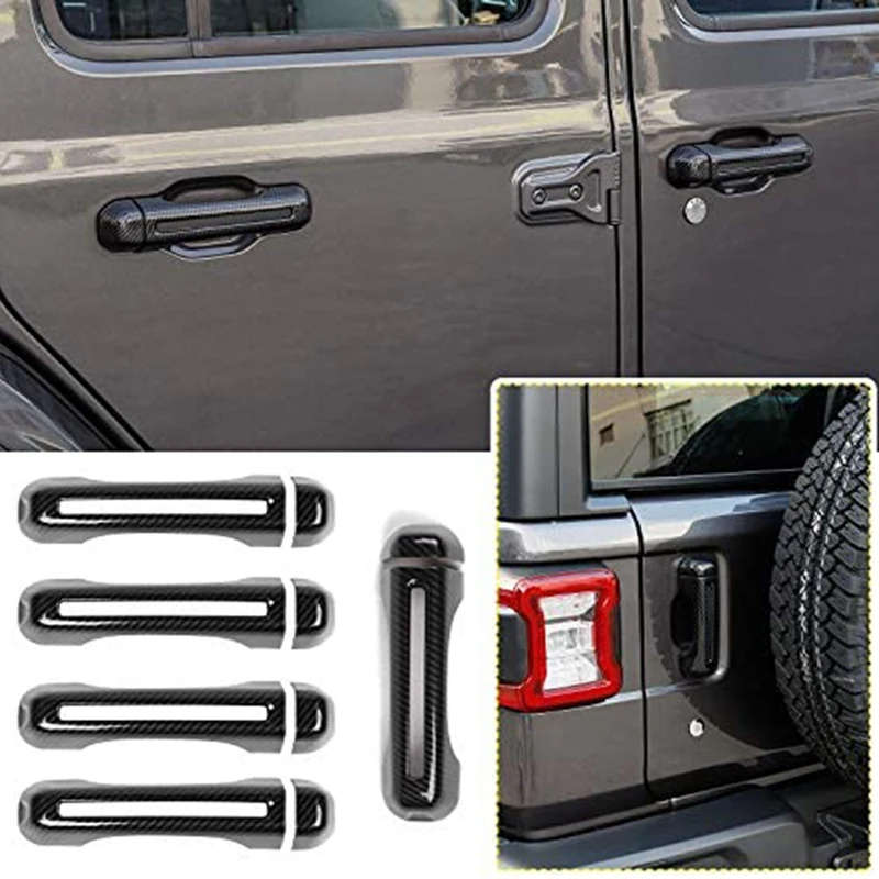 For Door Handle Inserts Cover Kit & Tailgate Handle Cover for Jeep Wrangler JL Gladiator JT