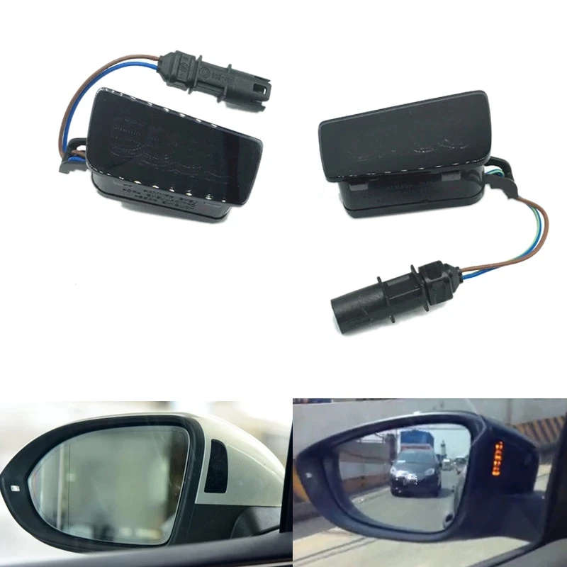 Car Rearview Mirror Side Lane Change Assist Warning Indicator Light for Passat B7 CC