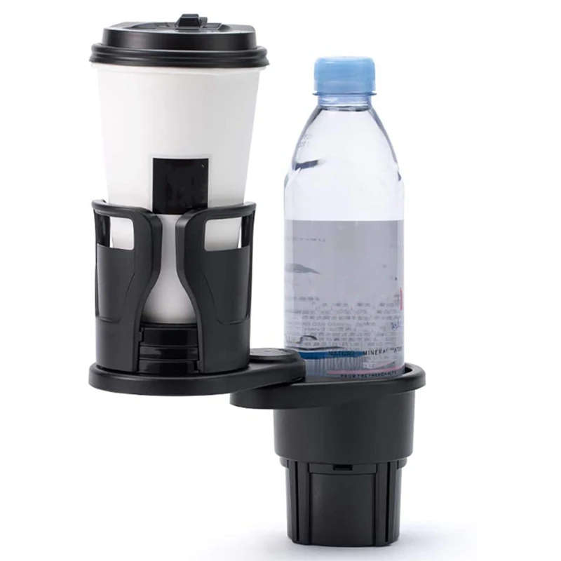 Car Cup Holder Expander Adapter 2 in 1 Cup Mount Extender 360 Degrees Rotating Storage Rack