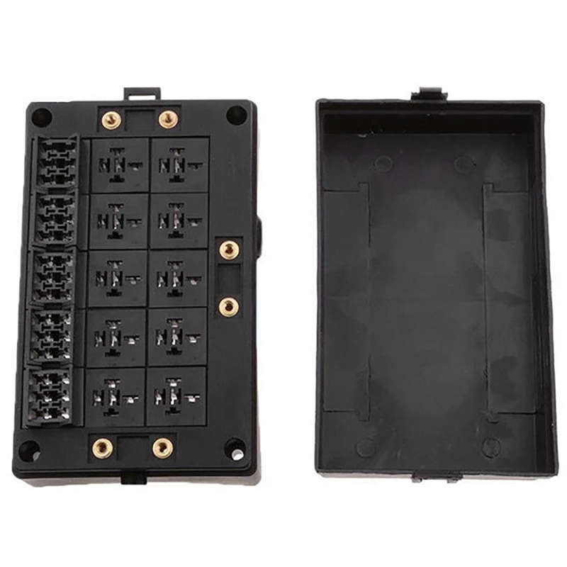 Car Relay Socket Black Box 18 Way Blade Fuse Holder for Automotive Marine