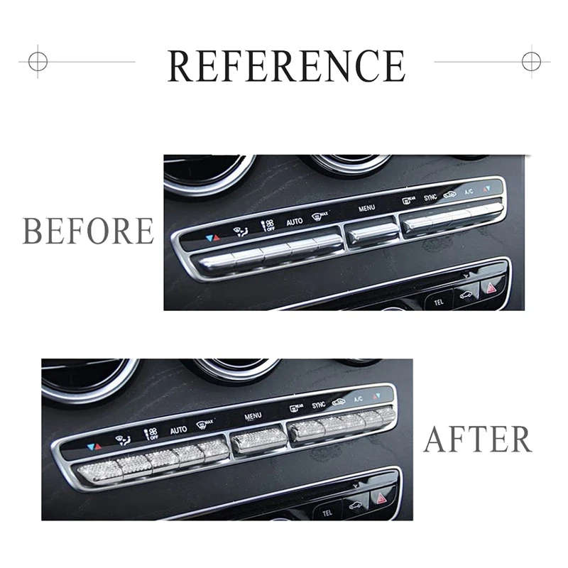 11Pcs Air Conditioning Control Switch Cover AC Buttons Caps for Mercedes Benz AMG W205 X253 C