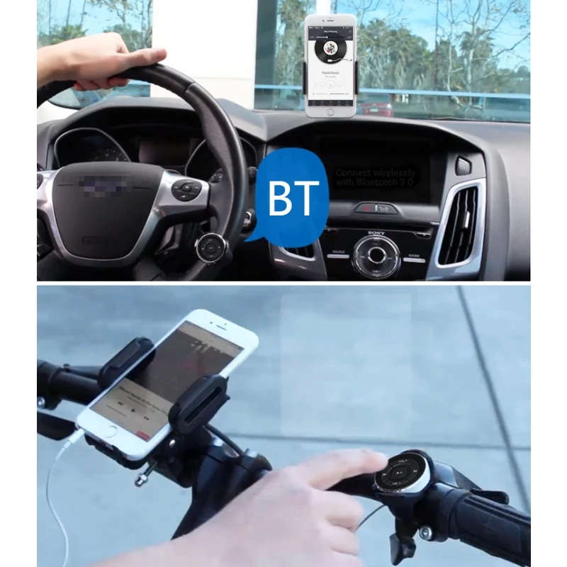 Car Steering Wheel Wireless Bluetooth Controller Mobile Phone Steering Wheel Remote Controller