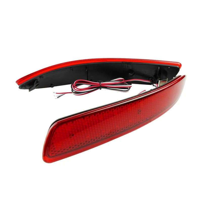 1 Pair Red LED Rear Bumper Reflector Tail Stop Brake Light For-BMW X5 X6 M E70 E71 2006-2013