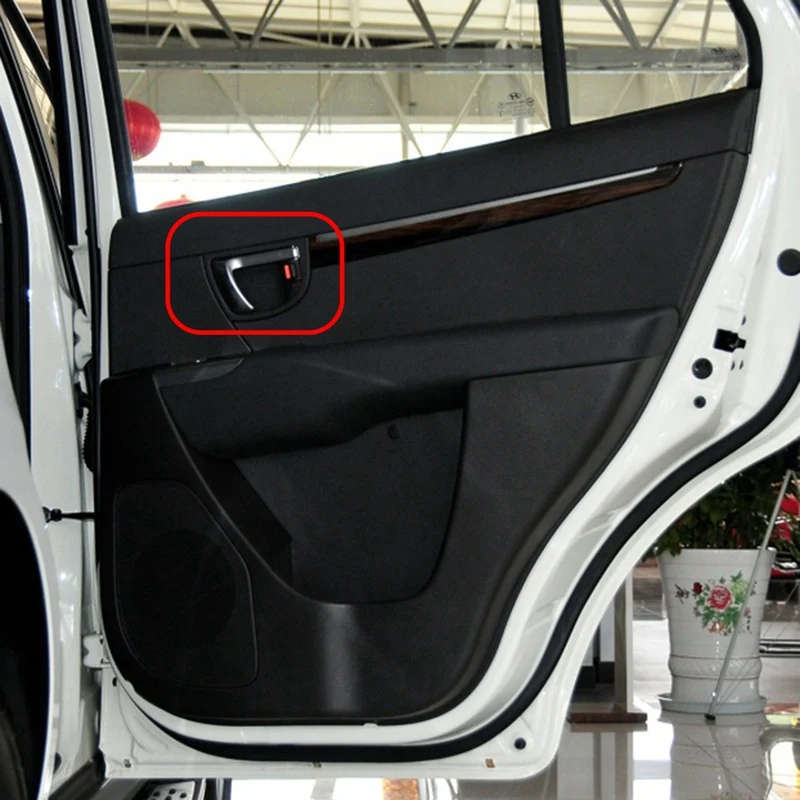 Left + Right Side Interior Inner Door Handle for 2007-2012 Hyundai Santa Fe W/ Black Knob