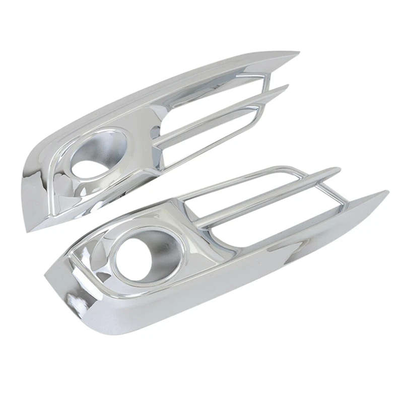Front Bumper Fog Light Cover Trim Fog Lamp Grille for Honda Civic 10Th 2016 2017 2018 Silver
