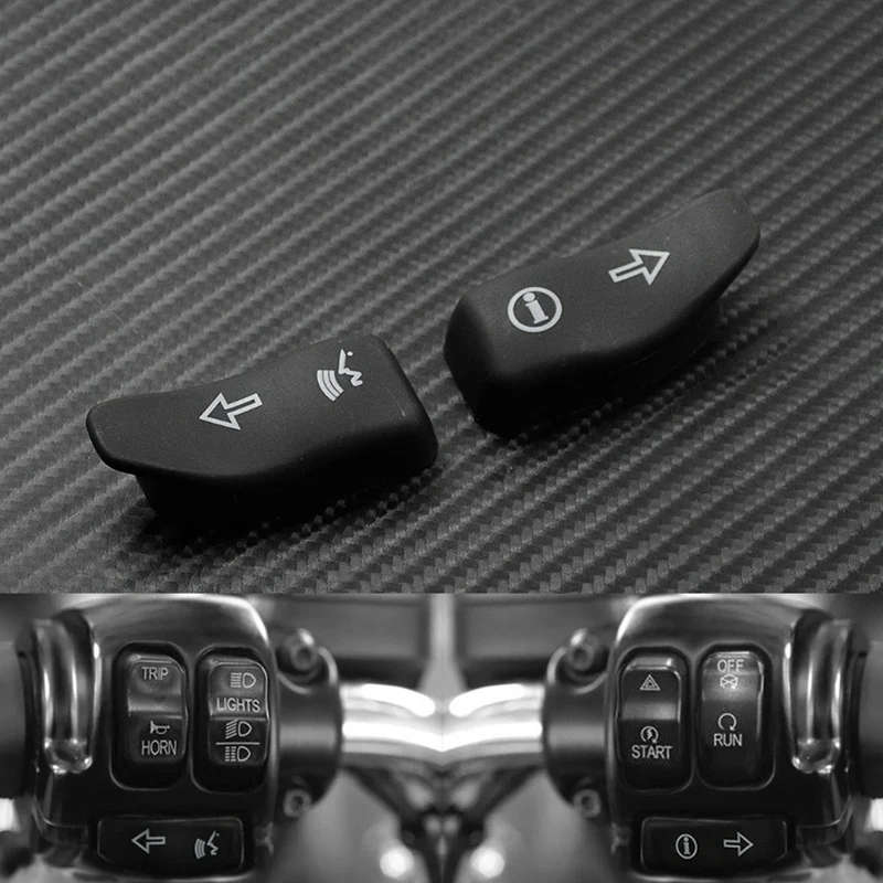 Motorcycle Turn Signal Extension Caps Black Extended Cover Switch Button for Touring Electra Glide