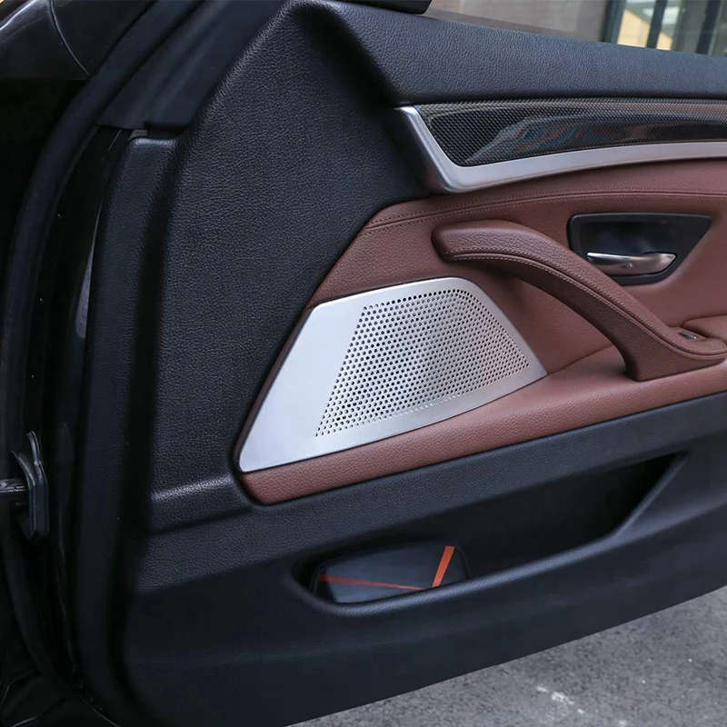 Car Door Stereo Speaker Cover Trim For Bmw 5 Series F10 520 525Li 528 2011-2016 Aluminum Alloy